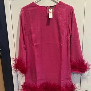 Anthropologie Pink Sequin Mini Dress